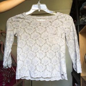 Abercrombie & Fitch grey lace crop top
